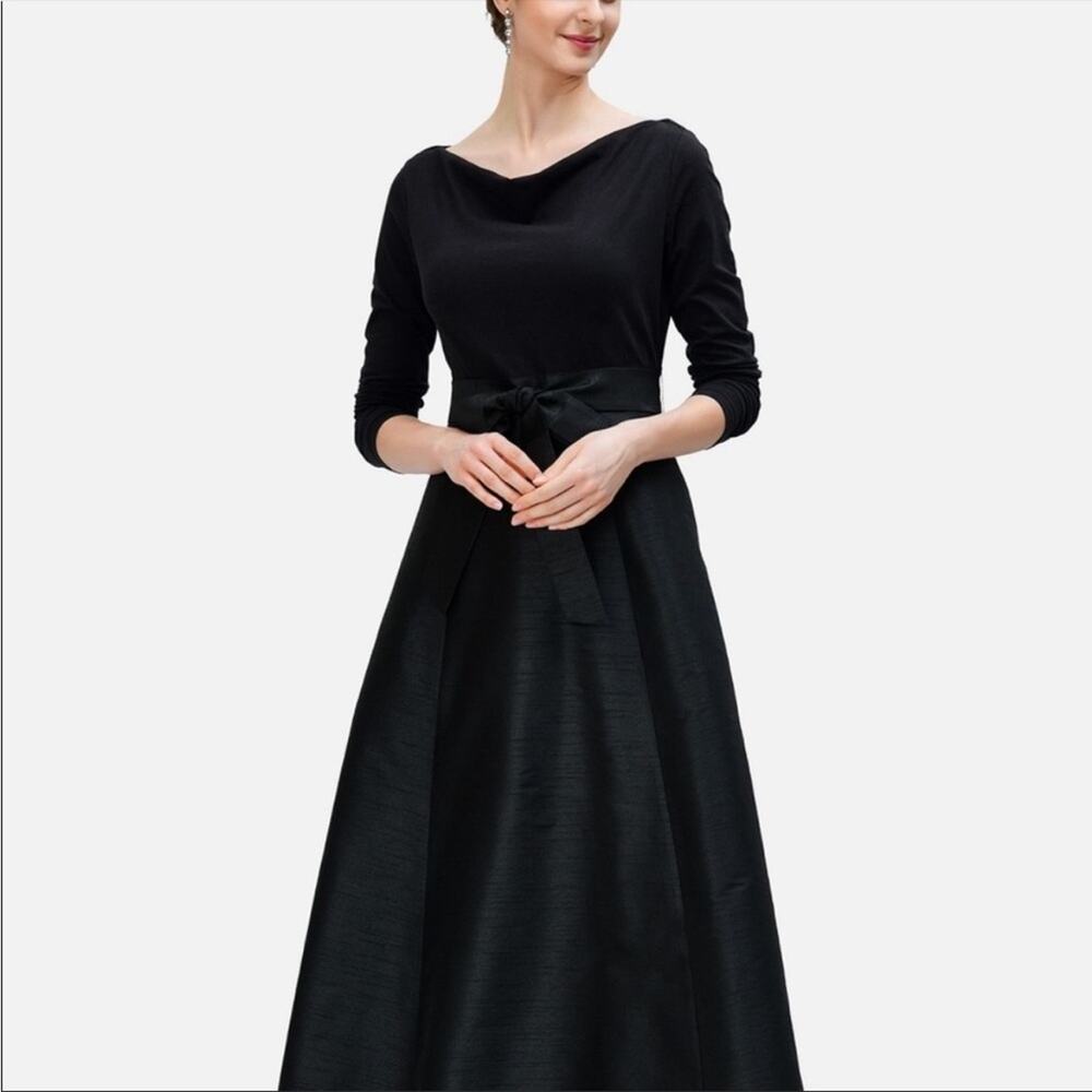 Newbury street jersey cowl neck dupioni skirt dress black sz XL